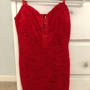 Red lace dress